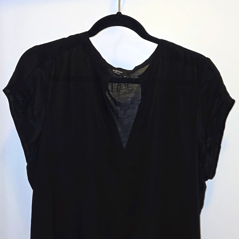 Aritzia babaton vintage mix silk black philip t-shirt